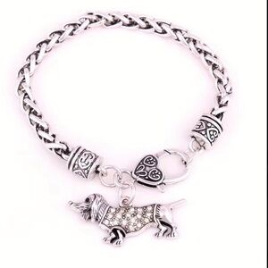 Silver Dachshund / Weiner Dog Charm Bracelet